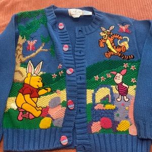 Vintage Winnie the Pooh Easter Cardigan